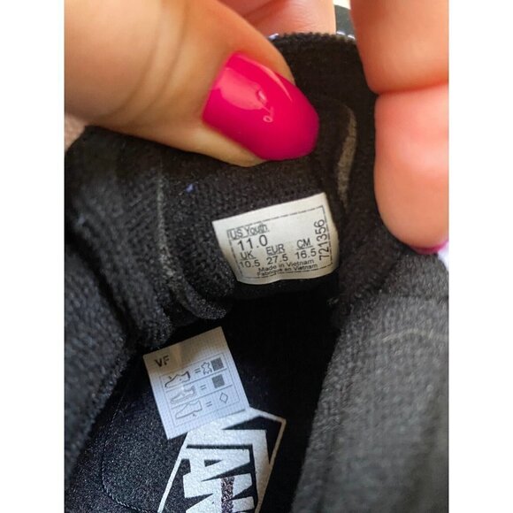 VANS Bnwt "Sk8" Hi Top Sneakers Boys New Black White - Picture 8 of 8